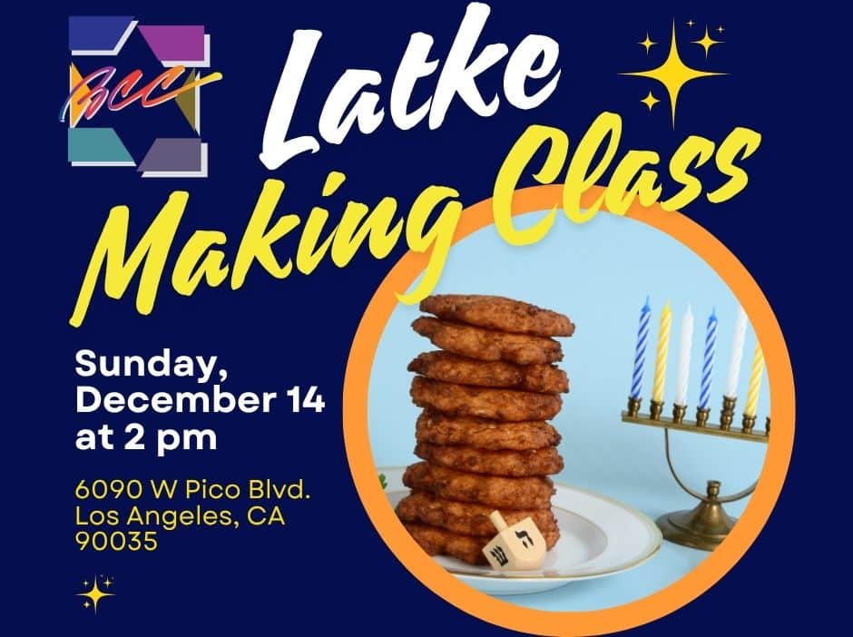 Latke Making Class
Sunday, December 14 at 2 pm

BCC members Marie Pedersen and Nicolasa Nevarez will lead a special Latke Making Class. Look forward to:

🍠 Experimenting with different ingredients
🥔 Taste-testing everything
🧅 Community bonding over delicious food

Go to bethchayimchadashim.shulcloud.com/event/latkes2025 to register or register on the BCC website!

#BCC #BethChayimChadashim #Latke #Latkes #LatkeMaking #LGBT #LGBTQ #LGBTQIA #GayJews #LesbianJews #TransJews #QueerJews #JewishLA #LosAngeles #Hanukkah #Janukah #Hanouca