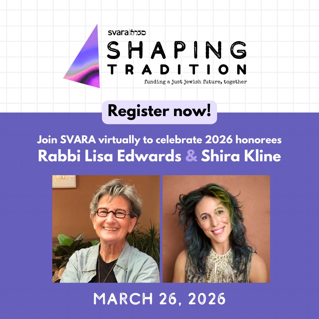 BCC's own Rabbi Emerita Lisa Edwards is being honored by SVARA this year!

Shaping Tradition is SVARA’s annual fundraiser and community celebration—a virtual gathering that brings learners, leaders, and supporters together to reflect and recommit to a liberated Jewish future. Each year, the event honors visionary leaders whose work reshapes Jewish life through courage, creativity, and justice. In 2026, SVARA is proud to honor Rabbi Lisa Edwards and Shira Kline for their transformative leadership and enduring contributions to Jewish life.

Learn more at svara.org/shaping-tradition

#BCC #BethChayimChadashim #LGBT #LGBTQ #LGBTQIA #GayJews #LesbianJews #TransJews #QueerJews #JewishLA #LosAngeles #RabbiLisaEdwards #Svara